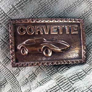 Vintage 1970s Vette Brass Buckle Mint Condition
